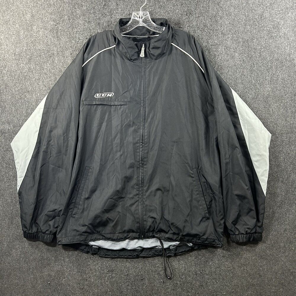 Vintage CCM Jacket Men’s Extra Large Black Vented Hockey Windbreaker